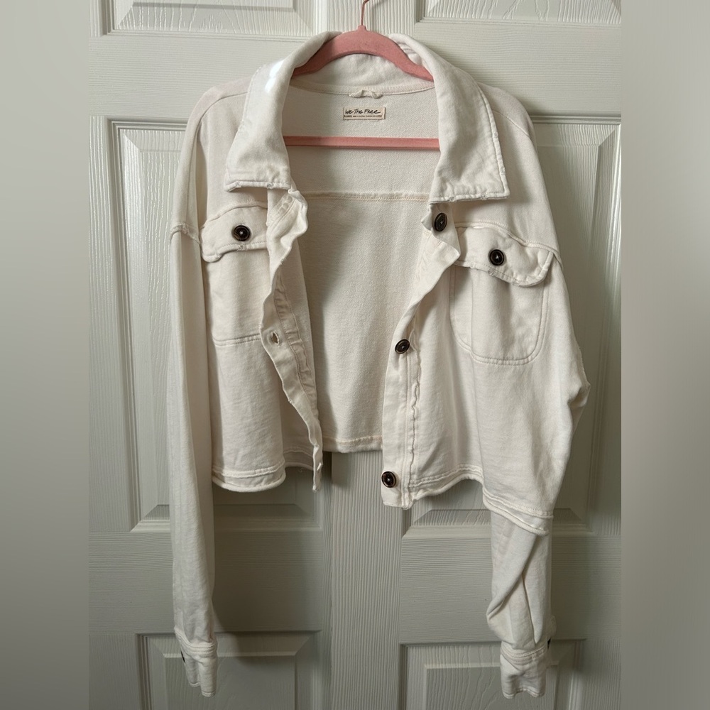 FP We The Free Saturday Cropped Shacket in ivory white xl - Picture 3 of 7